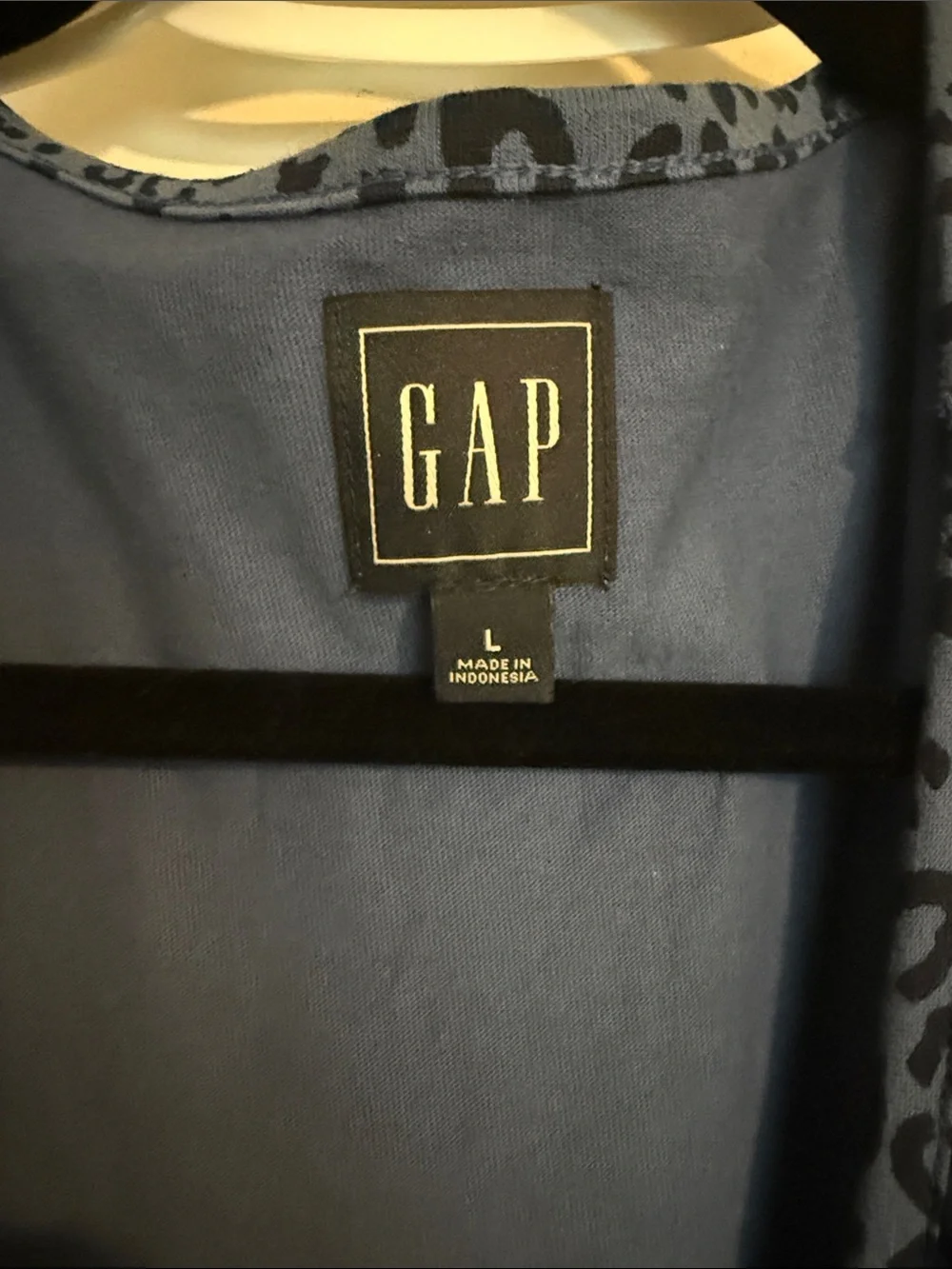 GAP Navy Blue Leopard Wrap Dress
